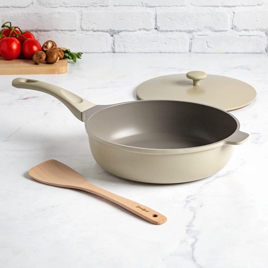 Goodful All-in-One Pan, Multilayer Nonstick, High-Performance Cast Construction, Multipurpose Design Replaces Multiple Pots and Pans, Dishwasher Safe Cookware, 11-Inch, 4.4-Quart Capacity, Linen - Image 9